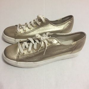 Gold Shimmer Women Keds Size 11 Platform Sneakers